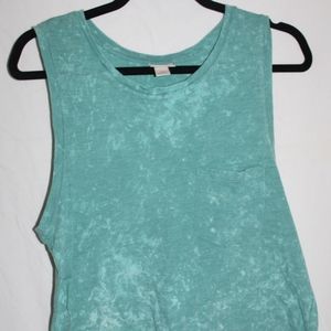 Sleeveless acid washed top